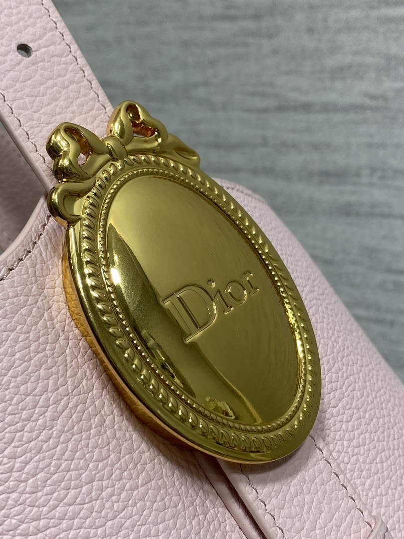 Medium Dior Médaillon Bucket Bag - Pink Grained Calfskin M1532 - Default Title - View 5