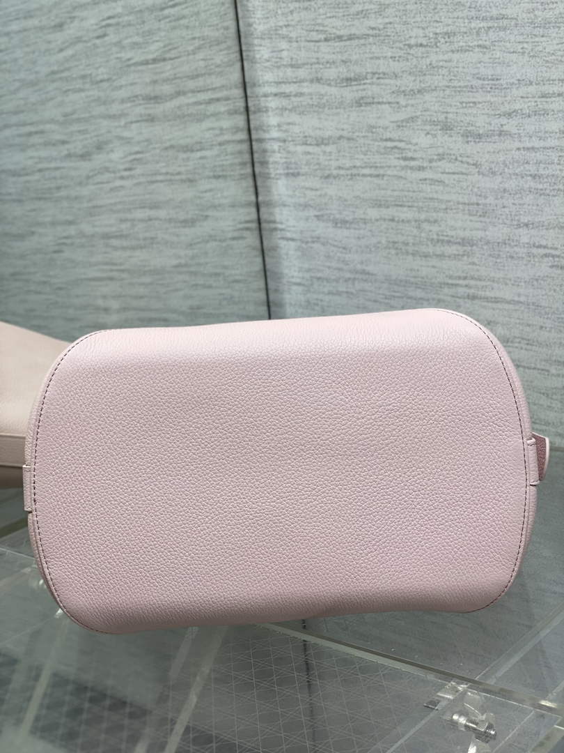 Medium Dior Médaillon Bucket Bag - Pink Grained Calfskin M1532 - Default Title - View 8