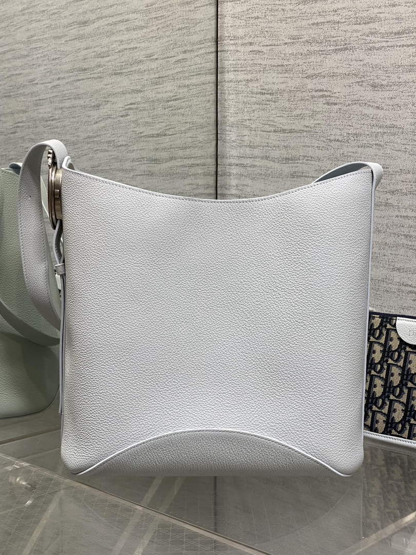 Medium Dior Médaillon Bucket Bag - Blue Grained Calfskin M1532 - Default Title - View 6
