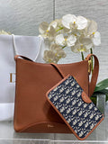 Medium Dior Médaillon Bucket Bag - Brown Grained Calfskin M1532 - Default Title - View 1