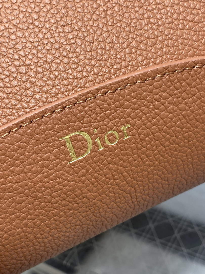Medium Dior Médaillon Bucket Bag - Brown Grained Calfskin M1532 - Default Title - View 4