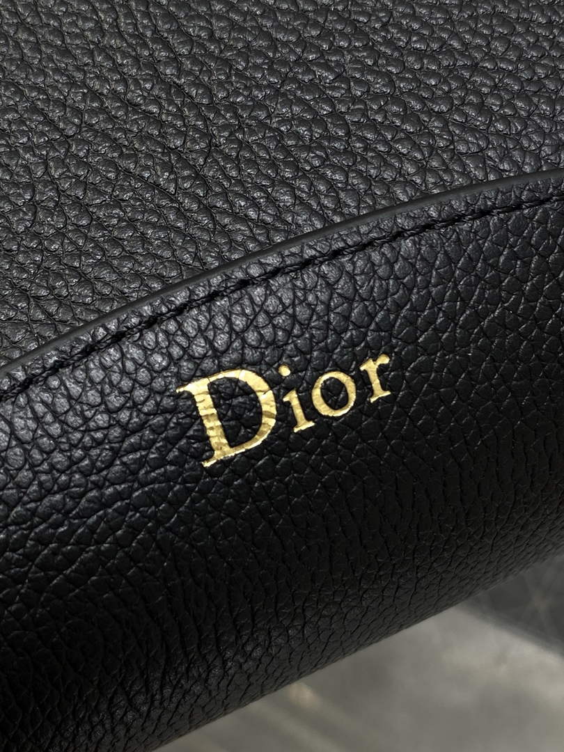 Medium Dior Médaillon Bucket Bag - Black Grained Calfskin M1532 - Default Title - View 4