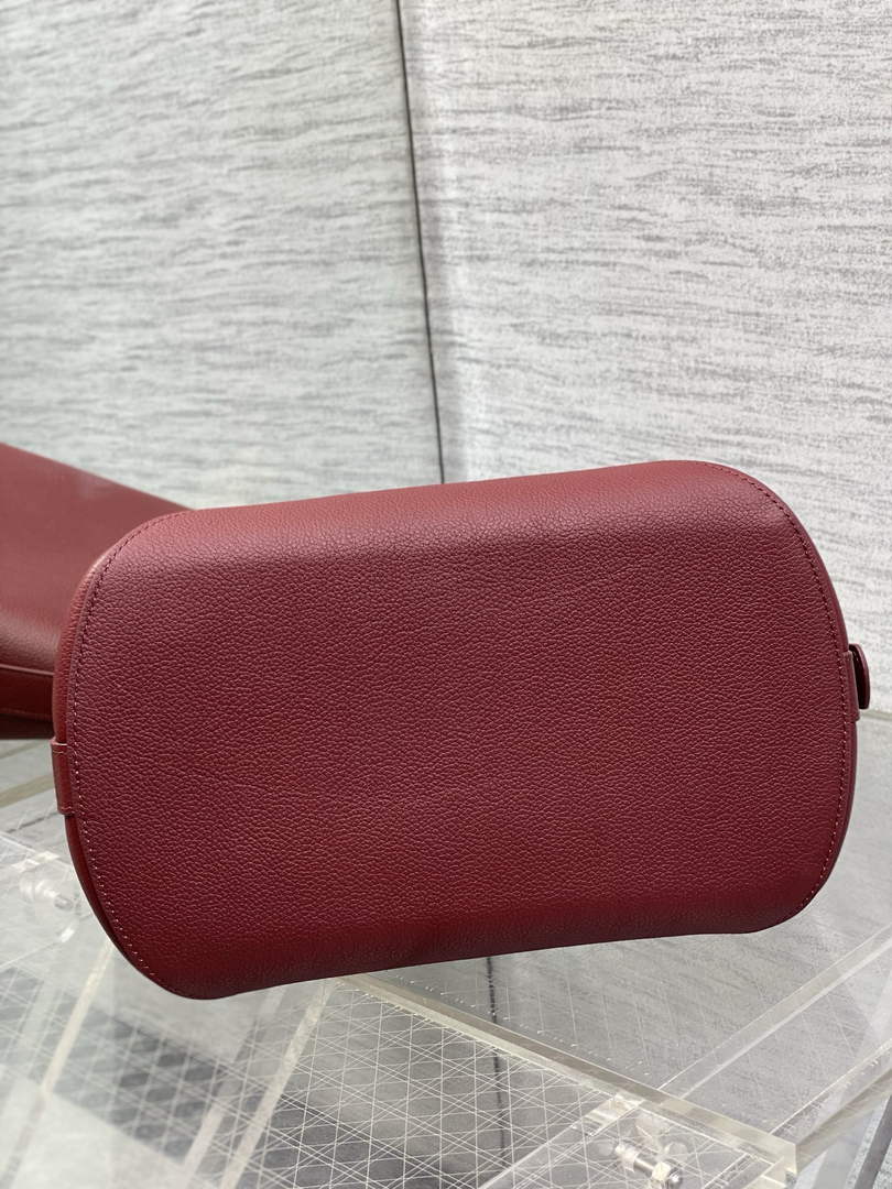 Medium Dior Médaillon Bucket Bag - Red Grained Calfskin M1532 - Default Title - View 8