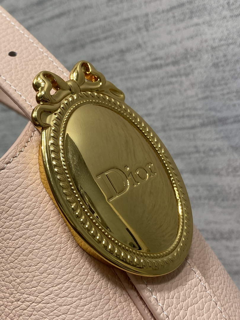 Medium Dior Médaillon Bucket Bag - Light Pink Grained Calfskin M1532 - Default Title - View 5