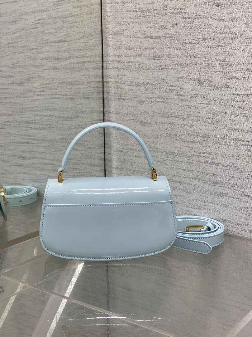 Dior Small 30 Montaigne Avenue Top Handle Bag M9370 Blue Patent Calfskin - Default Title - View 4