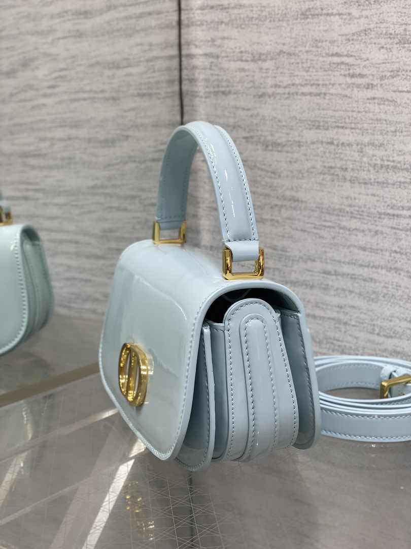 Dior Small 30 Montaigne Avenue Top Handle Bag M9370 Blue Patent Calfskin - Default Title - View 5