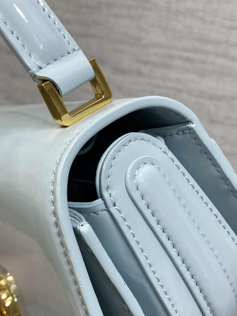 Dior Small 30 Montaigne Avenue Top Handle Bag M9370 Blue Patent Calfskin - Default Title - View 6