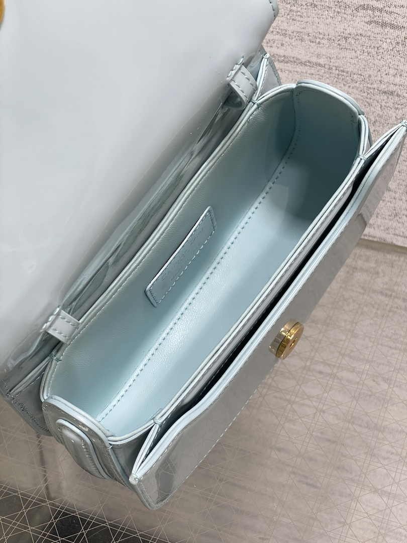 Dior Small 30 Montaigne Avenue Top Handle Bag M9370 Blue Patent Calfskin - Default Title - View 8