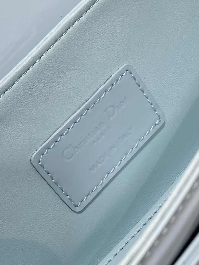 Dior Small 30 Montaigne Avenue Top Handle Bag M9370 Blue Patent Calfskin - Default Title - View 10
