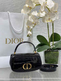 Dior Small 30 Montaigne Avenue Top Handle Bag M9370 Black Patent Calfskin - Default Title - View 1