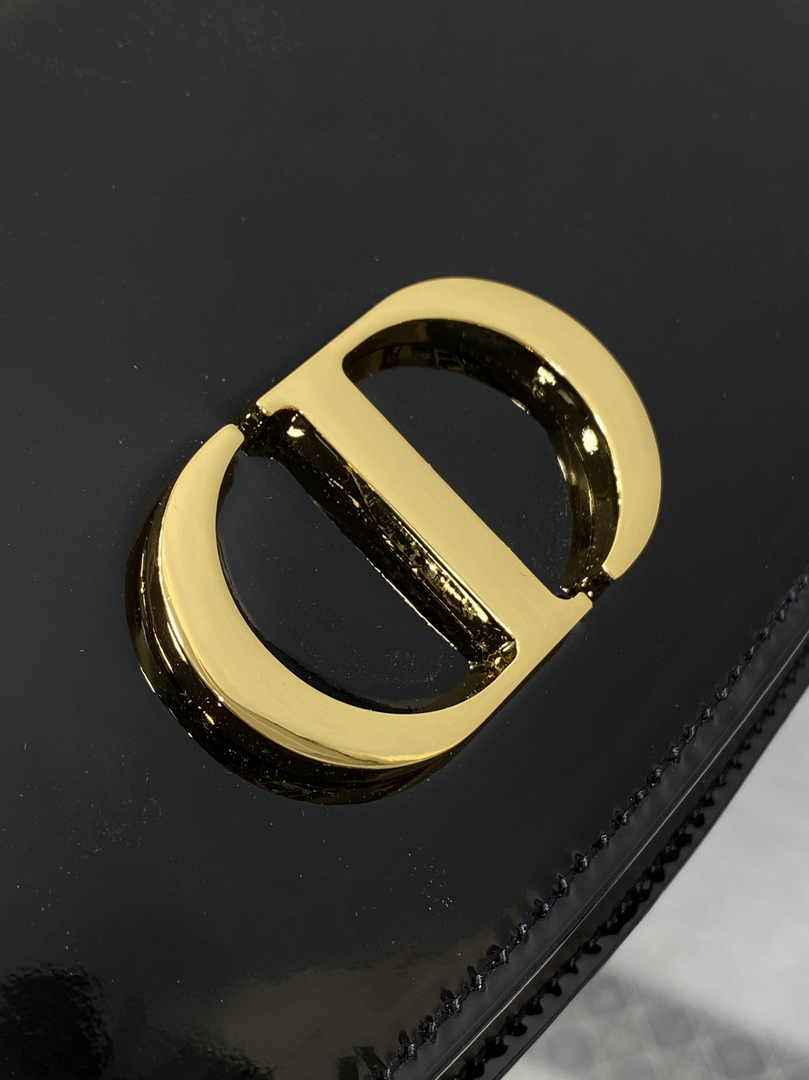 Dior Small 30 Montaigne Avenue Top Handle Bag M9370 Black Patent Calfskin - Default Title - View 3