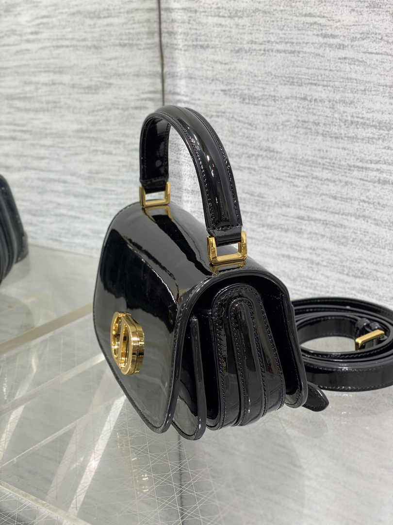 Dior Small 30 Montaigne Avenue Top Handle Bag M9370 Black Patent Calfskin - Default Title - View 5