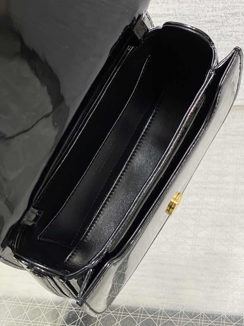 Dior Small 30 Montaigne Avenue Top Handle Bag M9370 Black Patent Calfskin - Default Title - View 8