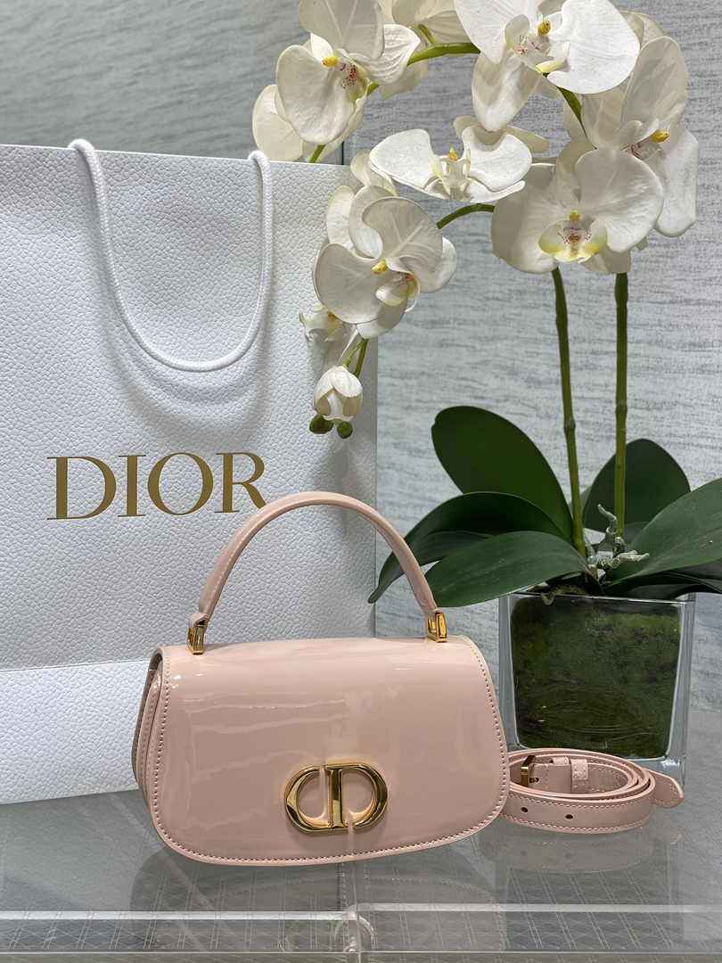 Dior Small 30 Montaigne Avenue Top Handle Bag M9370 Pink Patent Calfskin - Default Title - View 1