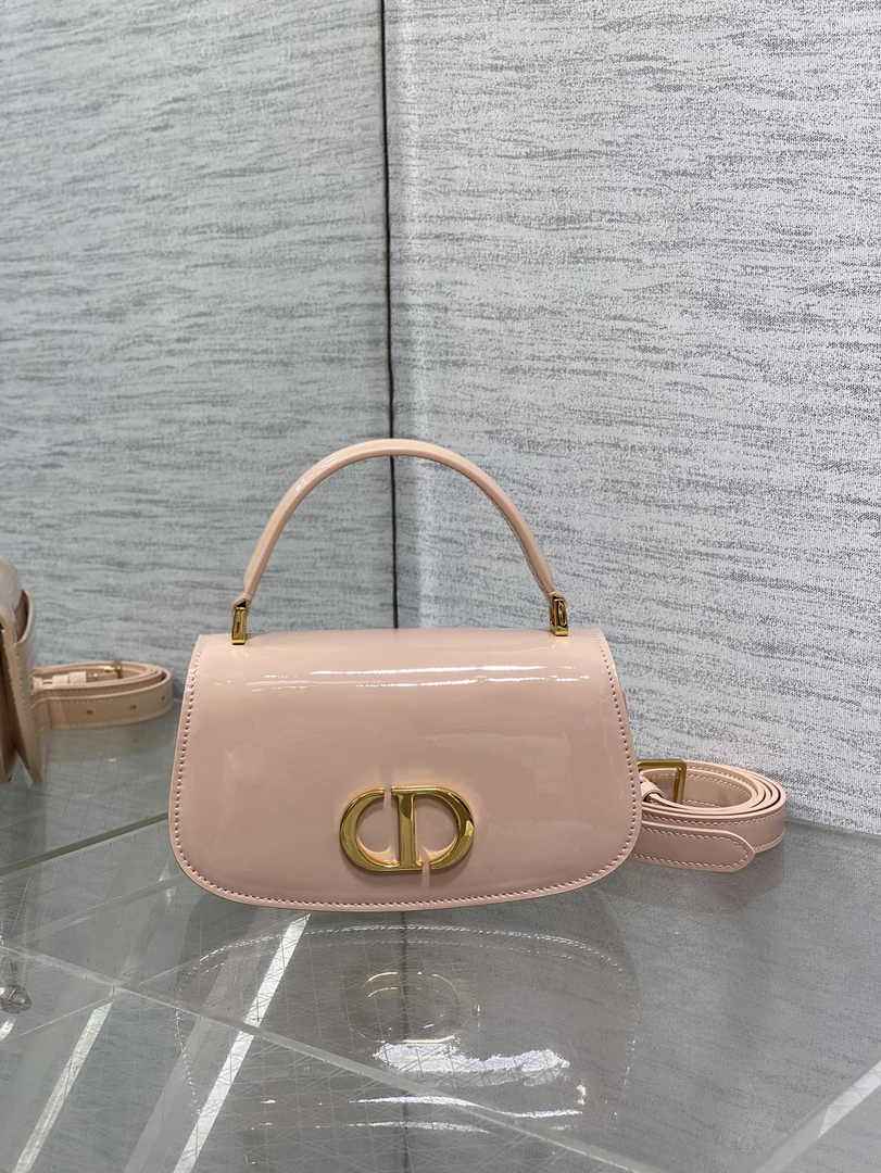 Dior Small 30 Montaigne Avenue Top Handle Bag M9370 Pink Patent Calfskin - Default Title - View 2