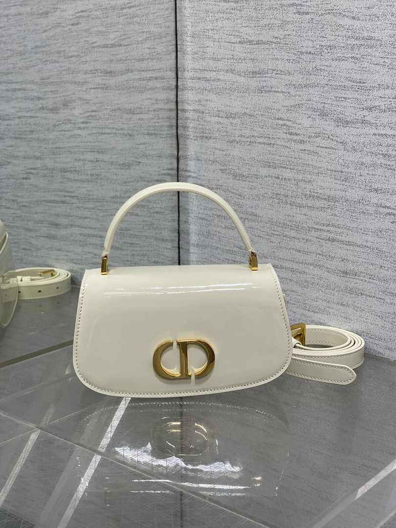 Dior Small 30 Montaigne Avenue Top Handle Bag M9370 Beige Patent Calfskin - Default Title - View 2