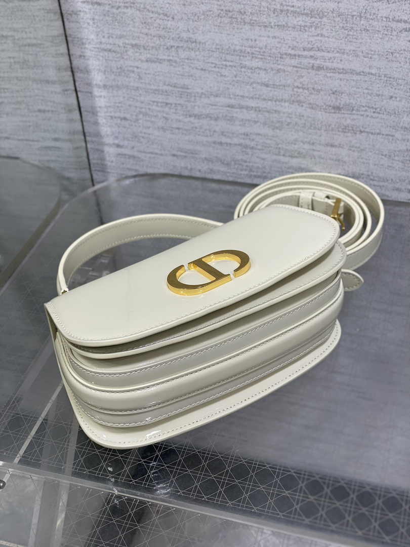 Dior Small 30 Montaigne Avenue Top Handle Bag M9370 Beige Patent Calfskin - Default Title - View 7