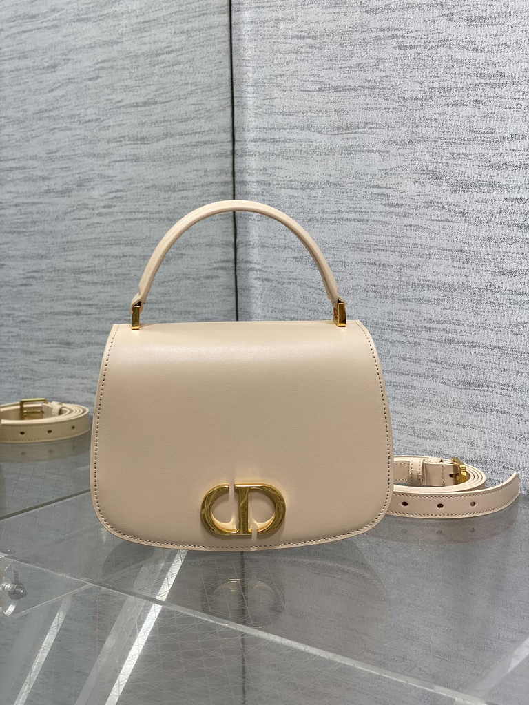 Dior Medium 30 Montaigne Avenue Top Handle Bag M9371 Powder Beige Ribbed Calfskin - Default Title - View 2