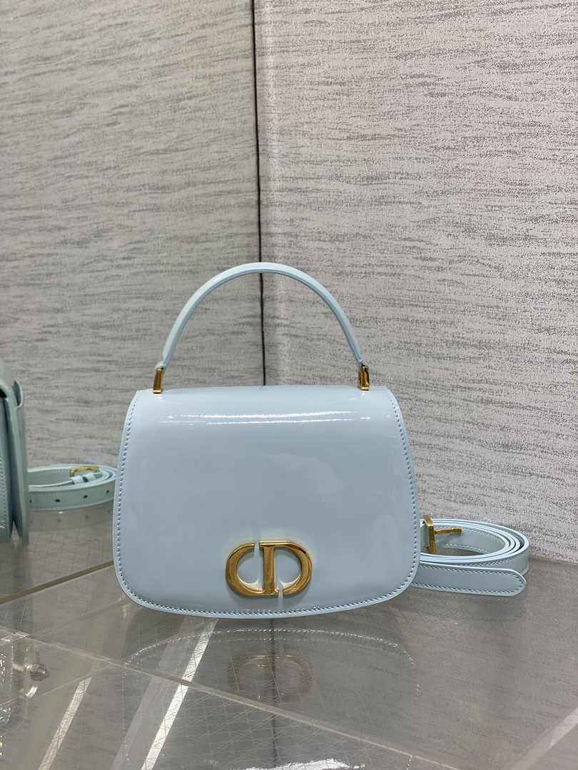 Dior Medium 30 Montaigne Avenue Top Handle Bag M9371 Blue Patent Calfskin - Default Title - View 2