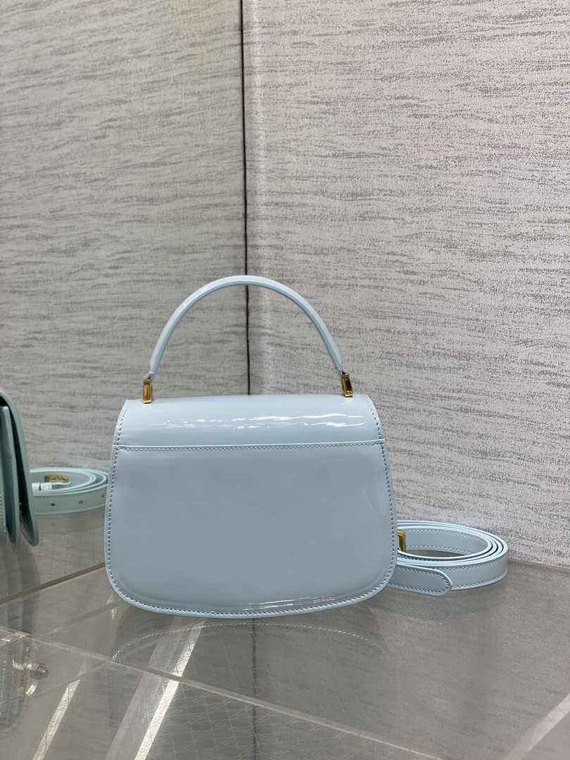 Dior Medium 30 Montaigne Avenue Top Handle Bag M9371 Blue Patent Calfskin - Default Title - View 4