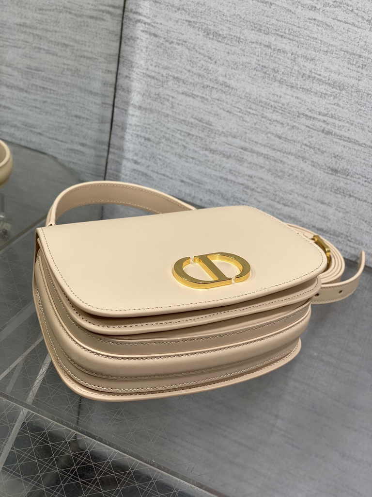 Dior Medium 30 Montaigne Avenue Top Handle Bag M9371 Powder Beige Ribbed Calfskin - Default Title - View 5