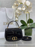 Dior Medium 30 Montaigne Avenue Top Handle Bag M9371 Black Patent Calfskin - Default Title - View 1