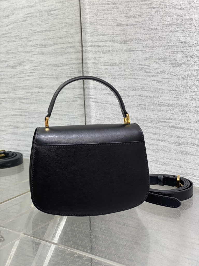 Dior Medium 30 Montaigne Avenue Top Handle Bag M9371 Black Ribbed Calfskin - Default Title - View 3