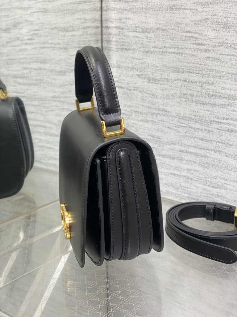 Dior Medium 30 Montaigne Avenue Top Handle Bag M9371 Black Ribbed Calfskin - Default Title - View 4