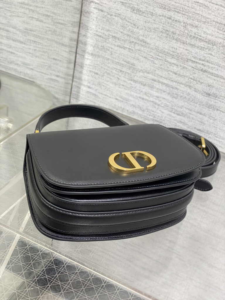 Dior Medium 30 Montaigne Avenue Top Handle Bag M9371 Black Ribbed Calfskin - Default Title - View 5