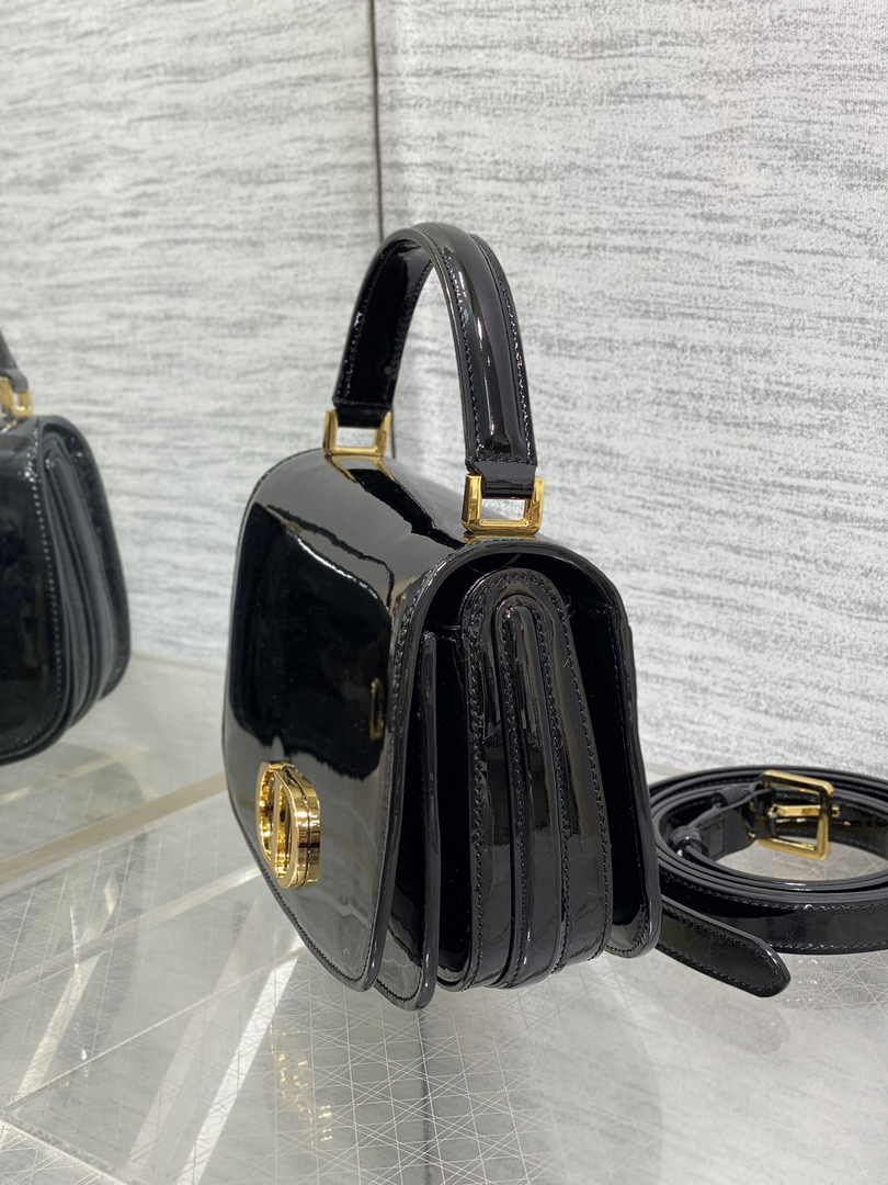 Dior Medium 30 Montaigne Avenue Top Handle Bag M9371 Black Patent Calfskin - Default Title - View 5