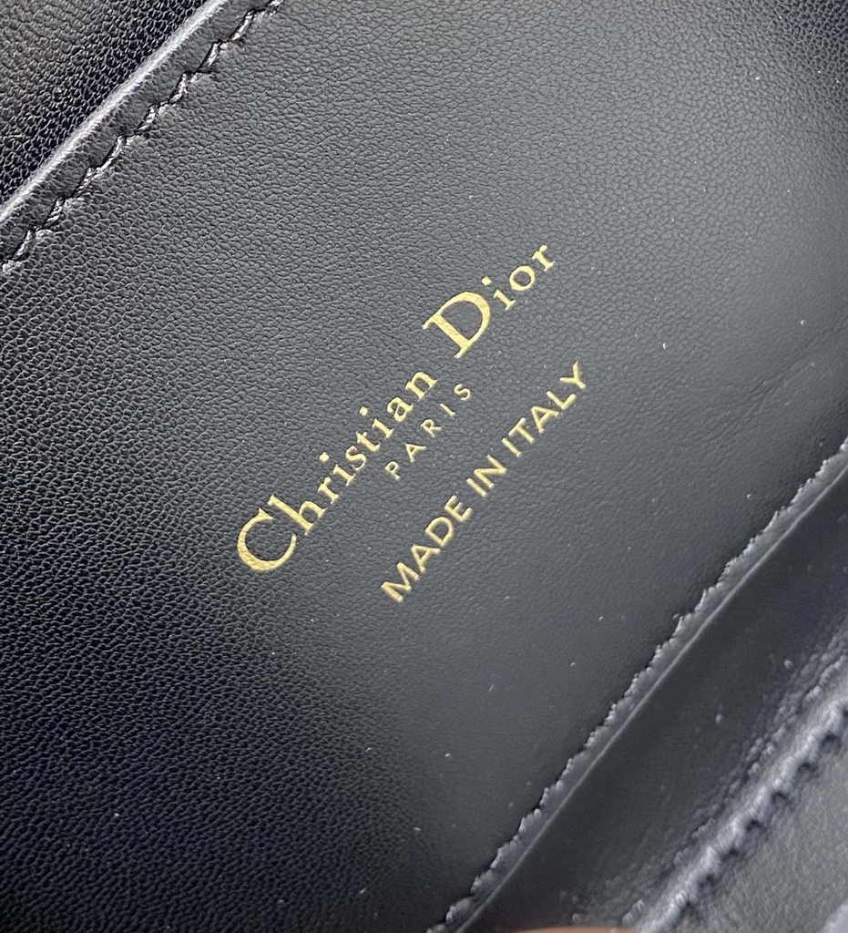 Dior Medium 30 Montaigne Avenue Top Handle Bag M9371 Black Ribbed Calfskin - Default Title - View 7