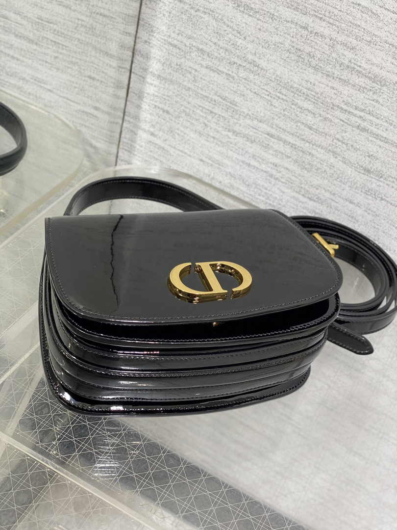 Dior Medium 30 Montaigne Avenue Top Handle Bag M9371 Black Patent Calfskin - Default Title - View 8