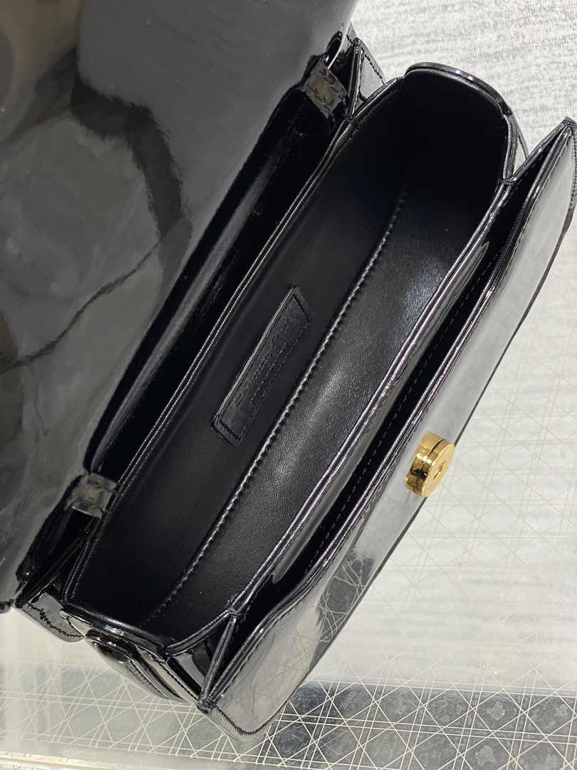 Dior Medium 30 Montaigne Avenue Top Handle Bag M9371 Black Patent Calfskin - Default Title - View 9