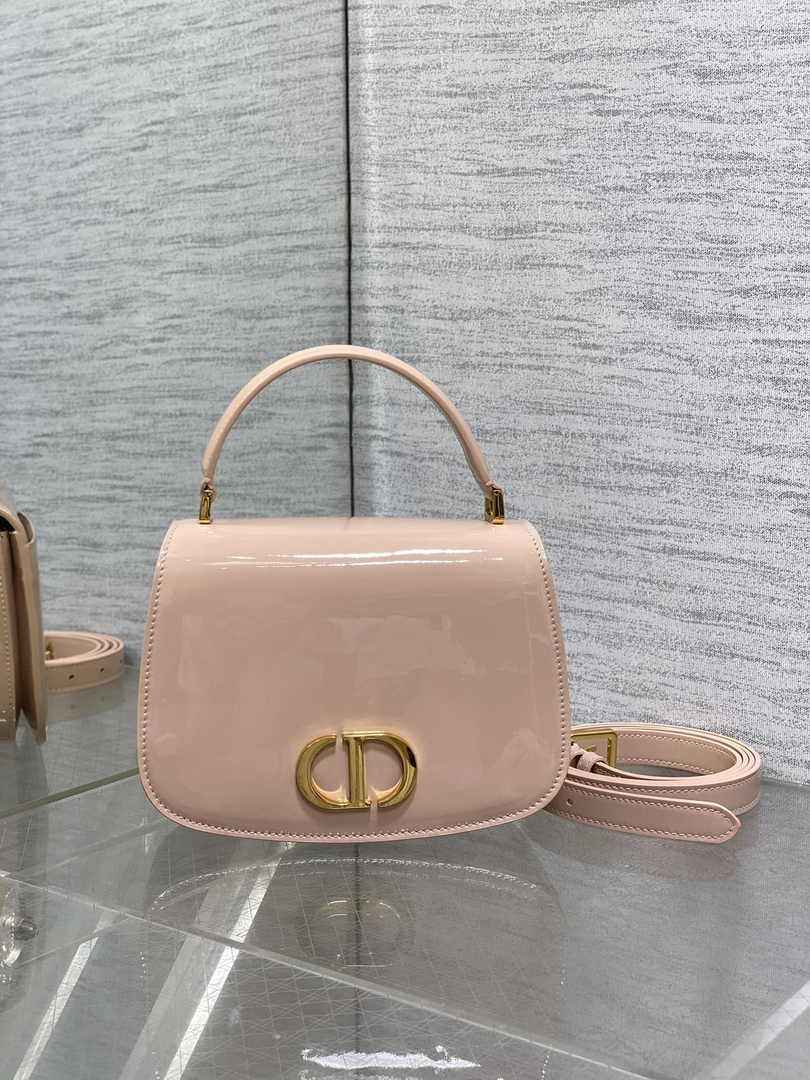 Dior Medium 30 Montaigne Avenue Top Handle Bag M9371 Pink Patent Calfskin - Default Title - View 2