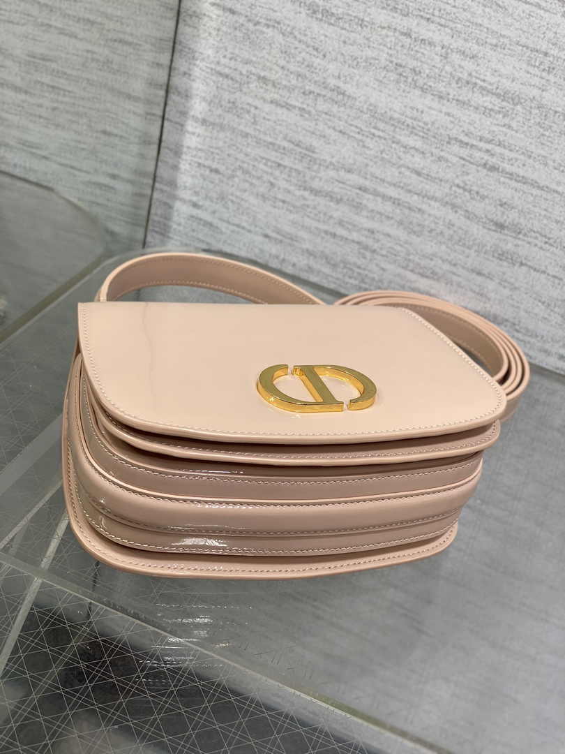 Dior Medium 30 Montaigne Avenue Top Handle Bag M9371 Pink Patent Calfskin - Default Title - View 7