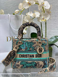 Dior Medium Dioriviera Lady D-Lite Bag M0565 Green de Jouy Sauvage Embroidery - Default Title - View 1