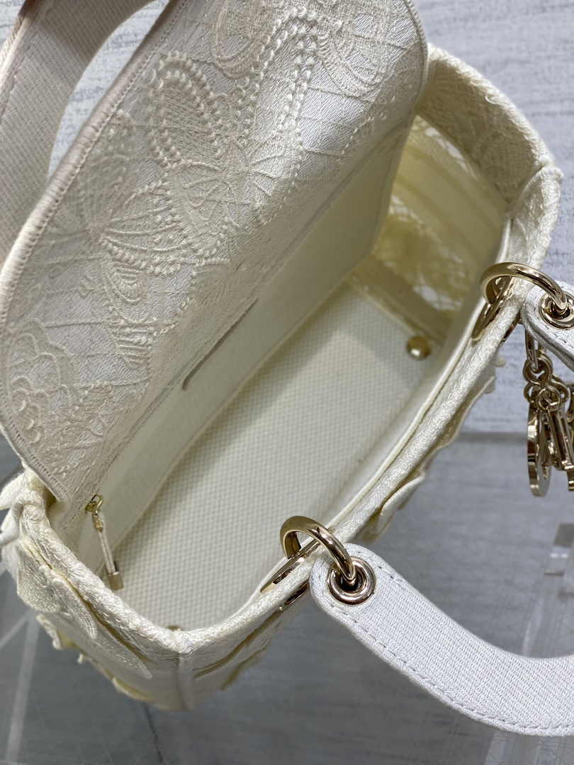 Dior Medium Lady D-Lite Bag M0565 White Embroidery - Default Title - View 5
