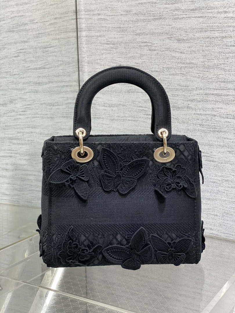 Dior Medium Lady D-Lite Bag M0565 Black Embroidery - Default Title - View 2
