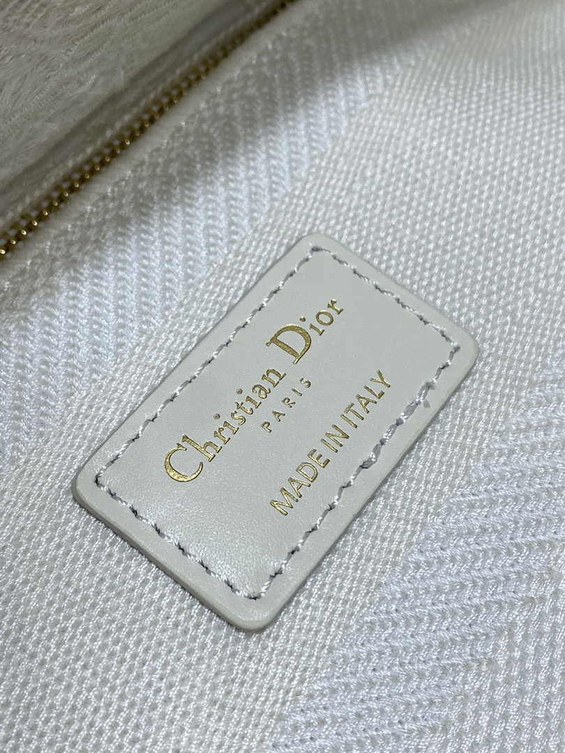 Dior Medium Lady D-Lite Bag M0565 White Butterfly Macramé Embroidery - Default Title - View 7