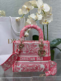 Dior Medium Dioriviera Lady D-Lite Bag M0565 Candy Pink Toile de Jouy Embroidery - Default Title - View 1