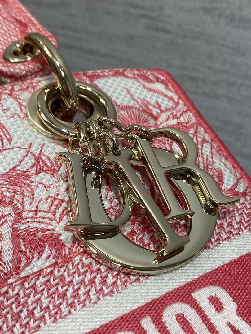 Dior Medium Dioriviera Lady D-Lite Bag M0565 Candy Pink Toile de Jouy Embroidery - Default Title - View 9