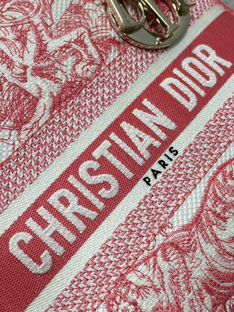 Dior Medium Dioriviera Lady D-Lite Bag M0565 Candy Pink Toile de Jouy Embroidery - Default Title - View 8