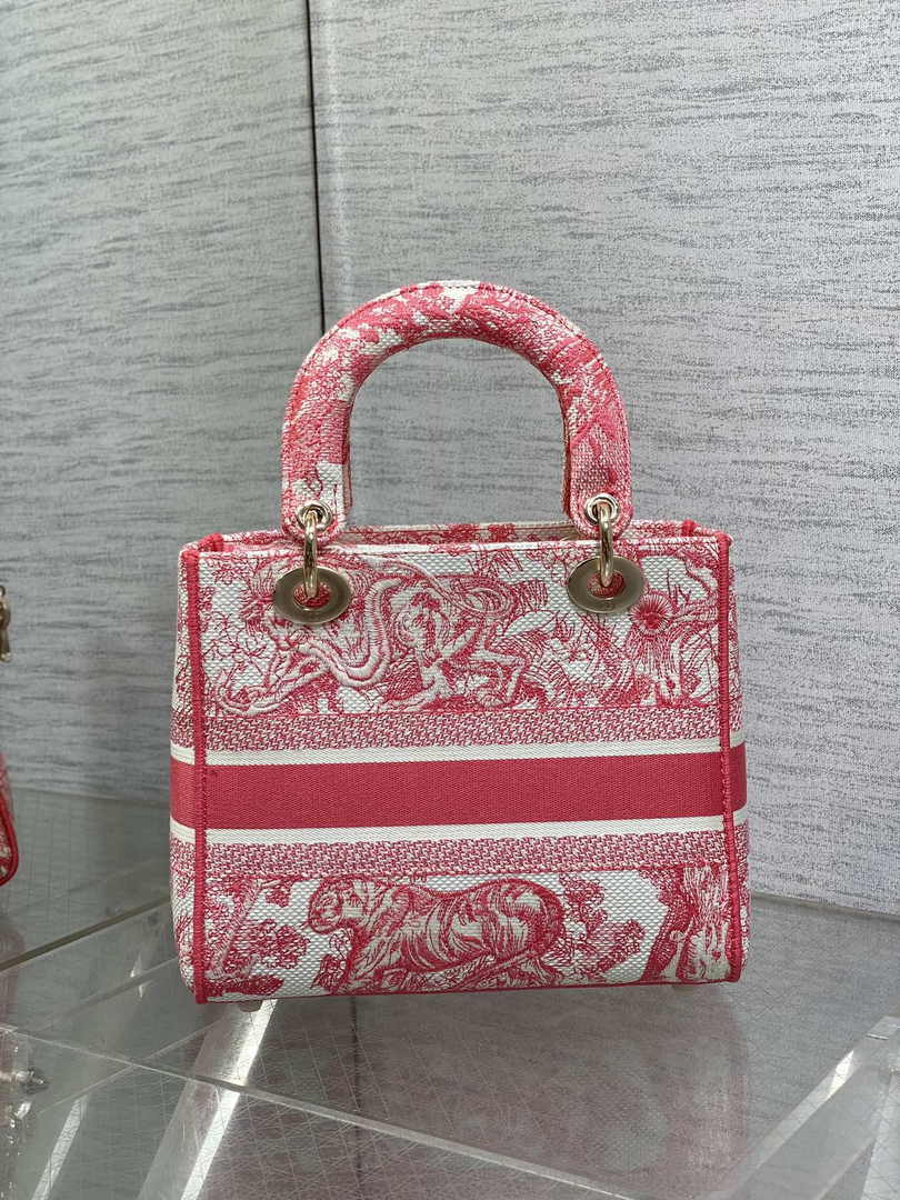Dior Medium Dioriviera Lady D-Lite Bag M0565 Candy Pink Toile de Jouy Embroidery - Default Title - View 3