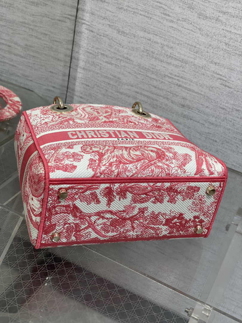 Dior Medium Dioriviera Lady D-Lite Bag M0565 Candy Pink Toile de Jouy Embroidery - Default Title - View 5