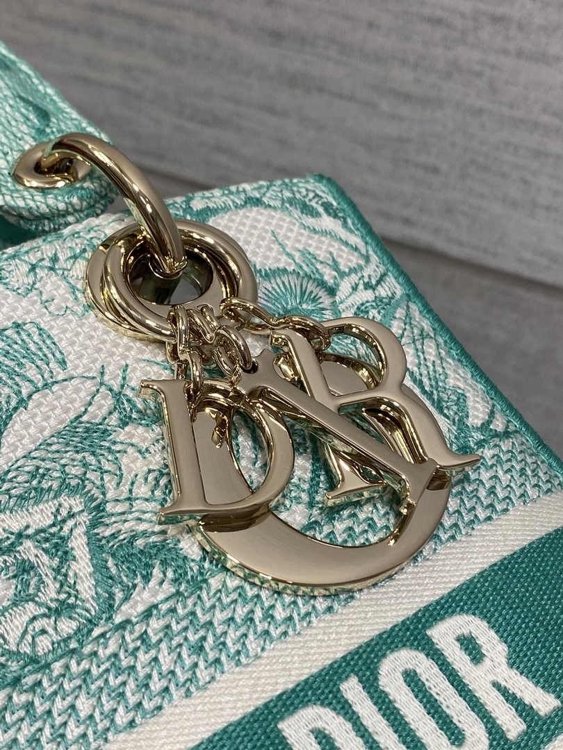 Dior Medium Dioriviera Lady D-Lite Bag M0565 Aquamarina Toile de Jouy Embroidery - Default Title - View 9
