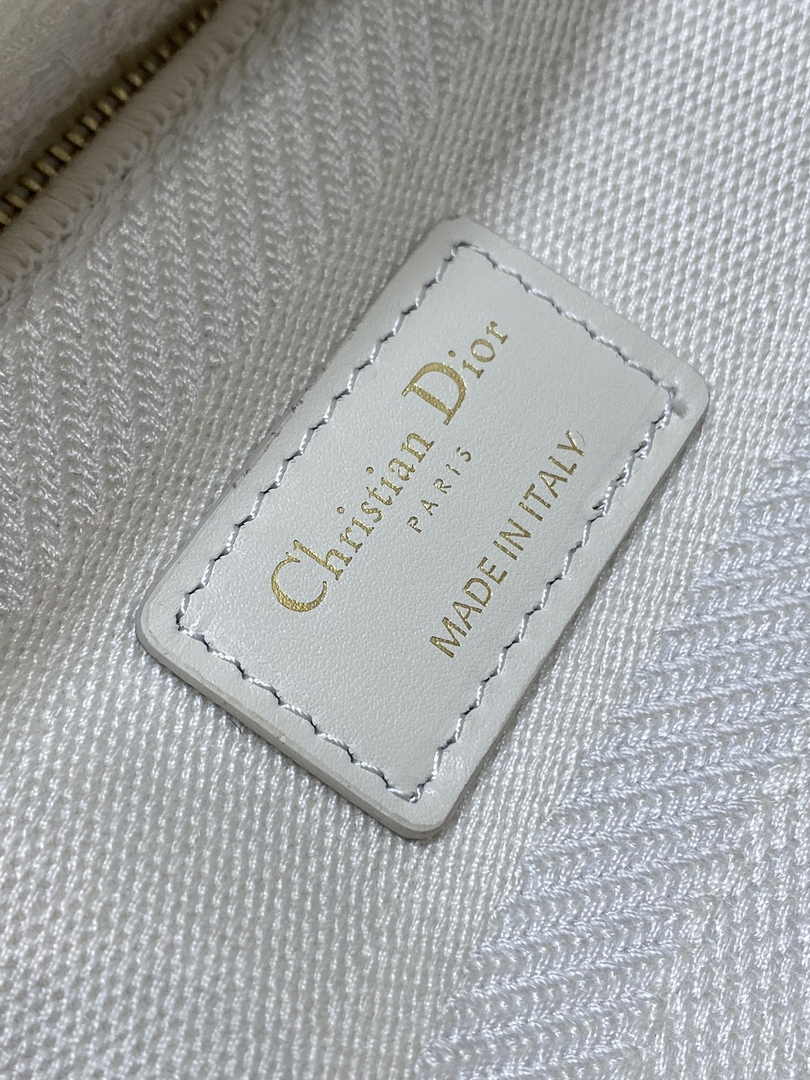 Dior Medium Lady D-Lite Bag M0565 White Toile de Jouy Soleil Macramé Embroidery - Default Title - View 7