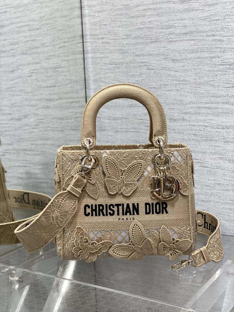 Dior Medium Lady D-Lite Bag M0565 Apricot Embroidery - Default Title - View 2