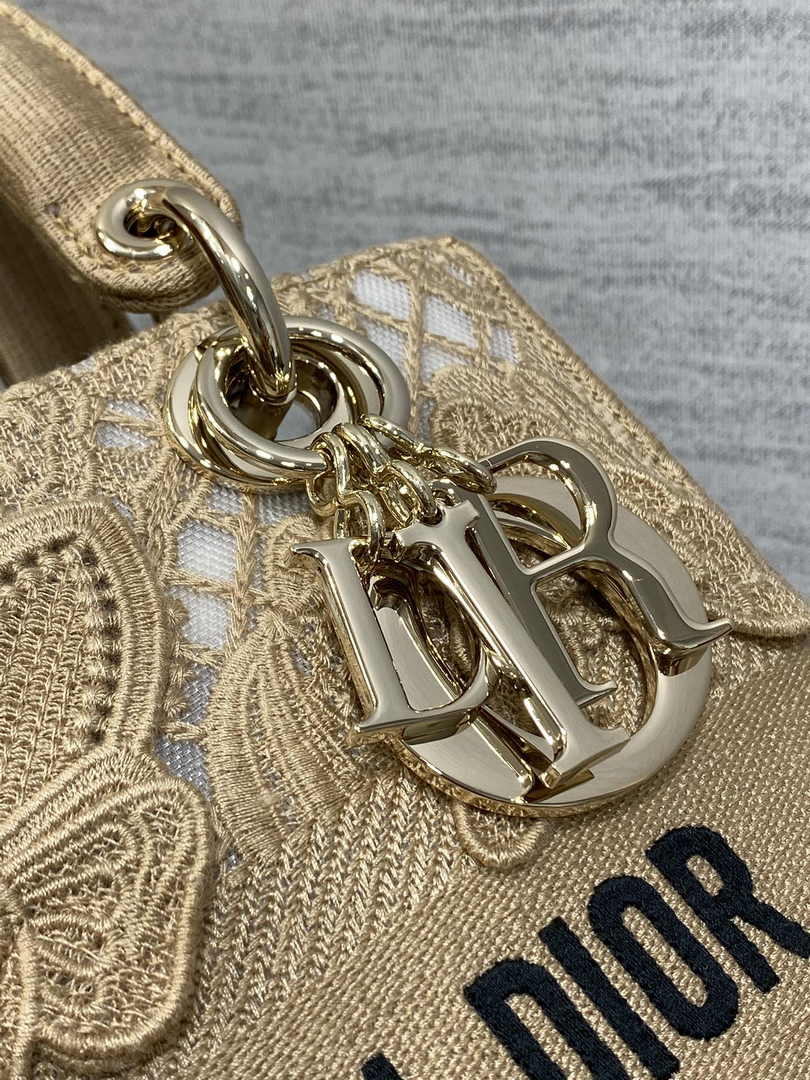 Dior Medium Lady D-Lite Bag M0565 Apricot Embroidery - Default Title - View 8