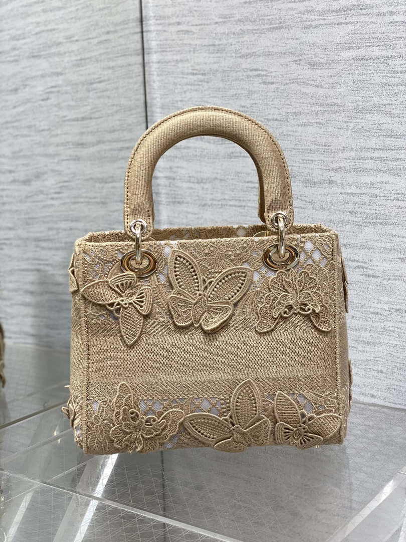 Dior Medium Lady D-Lite Bag M0565 Apricot Embroidery - Default Title - View 3