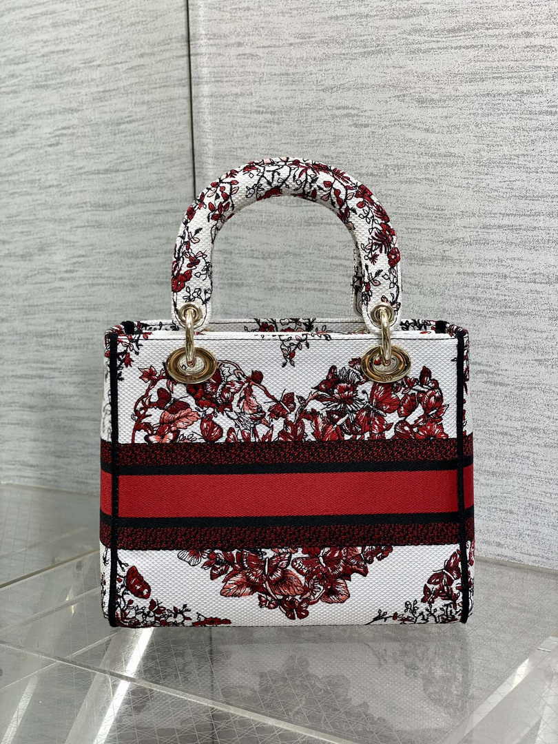 Dior Medium Lady D-Lite Bag M0565 White Cannage Lambskin E63 - Default Title - View 3
